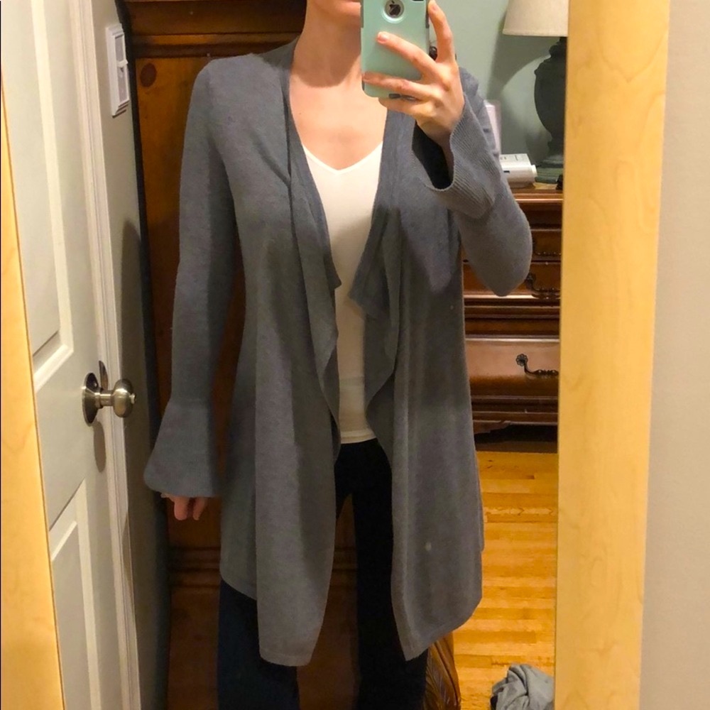 WHBM Grey Open Front Cardigan